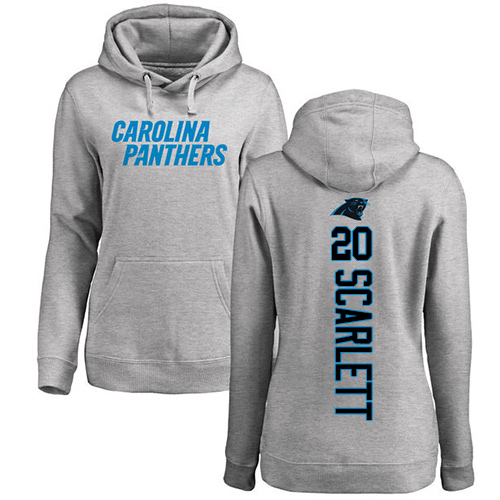 Carolina Panthers Ash Women Jordan Scarlett Backer NFL Football #20 Pullover Hoodie Sweatshirts